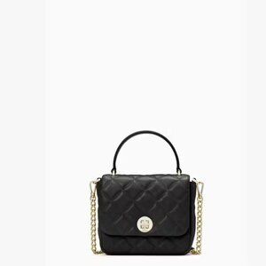 Kate Spade Natalia Smooth Quilted Square Crossbody In Black